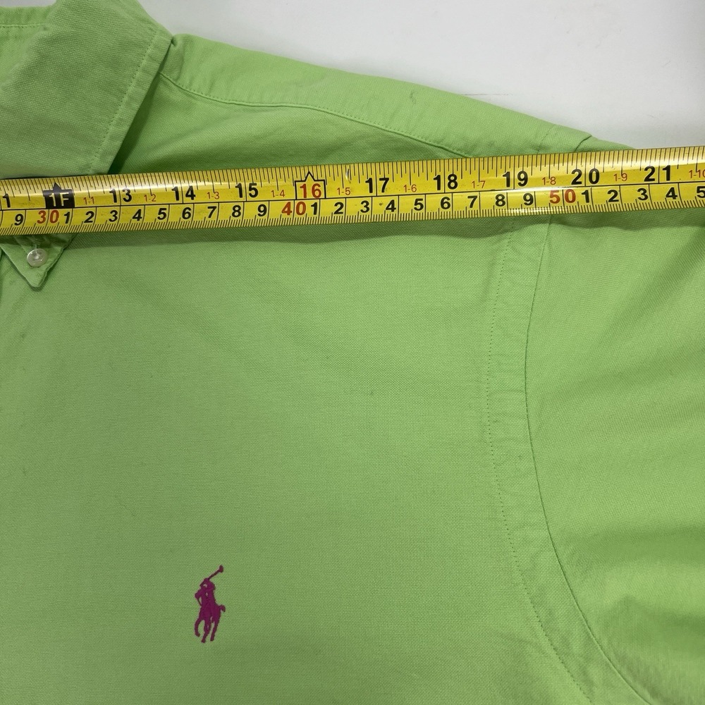 Vtg Polo Ralph Lauren Men's XL Button Down Shirt Lime Green Pink Pony Preppy Y2K - Picture 10 of 13